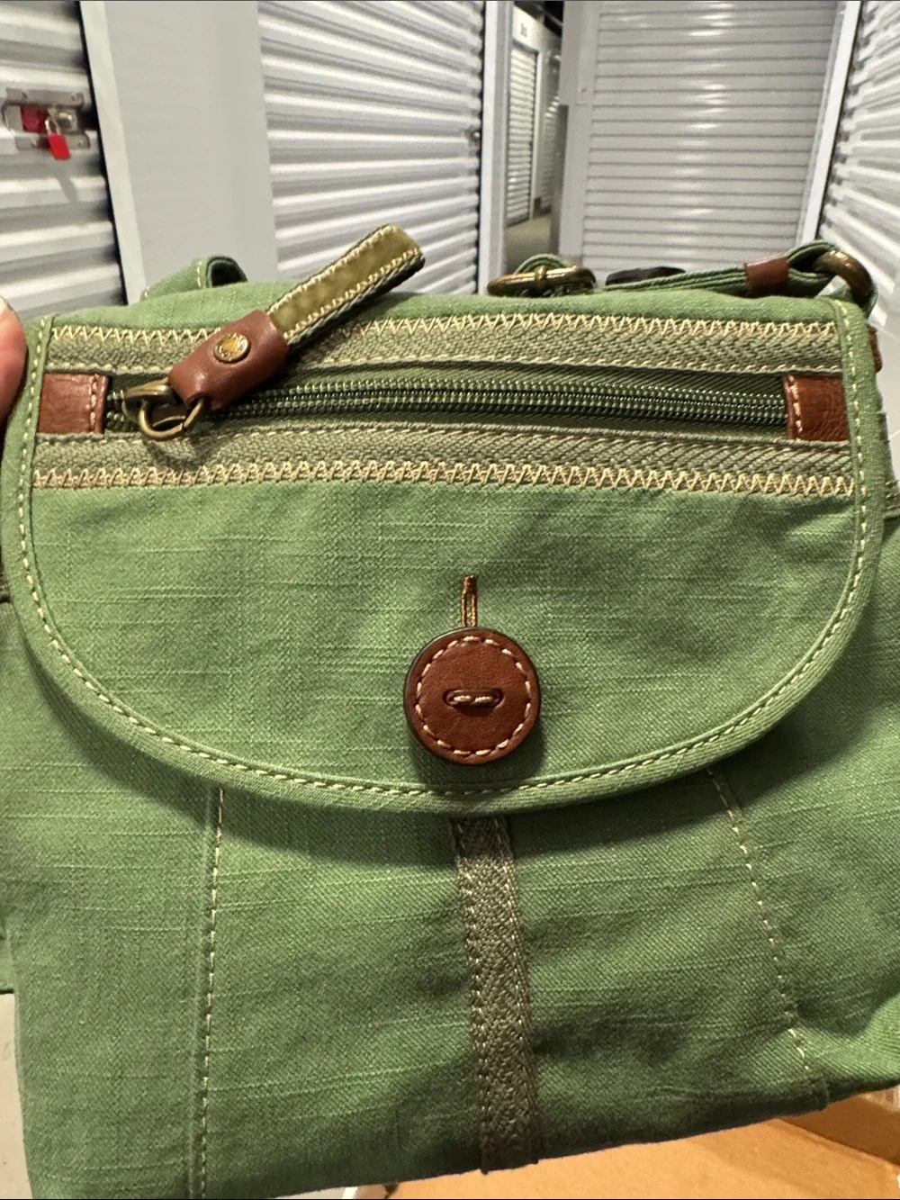 Fossil Olive Green Canvas WinslowFlap Olive Green Crossbody